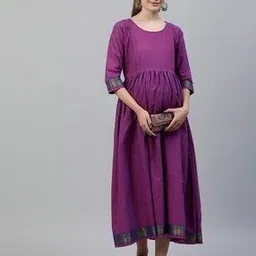 Women Round-Neck Fit & Flared Dress-image-9