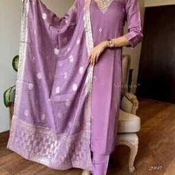 myrie Women Embroidered Straight Kurta Suit Set-picture-27