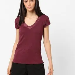 amante V-neck T-shirt with Satin Panelling-picture-14