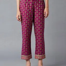 w Floral Print Pants with Elasticated Waist-picture-14