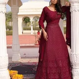 zeelpin Women Embroidered Semi-Stitched Anarkali Dress Material-picture-44