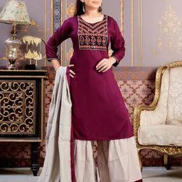 aarika girls ethnic Girls Embroidery Straight Kurta -picture-43
