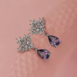 carlton london Dangling Colour Solitaire with CZ Drop Earrings for Women - B868510E/1-picture-31