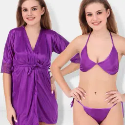 be you Women Bra & Panties Set with Robe image 1