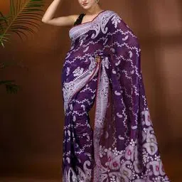 indie picks Paisley Woven Dhakai Jamdani Cotton Handloom Saree-picture-43