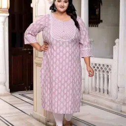 swasti Women Printed Straight Kurta with 3/4th Sleeves image 1