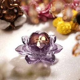 pure home and living Set of 2 Floral Shaped Glass Tealight Holders-picture-24