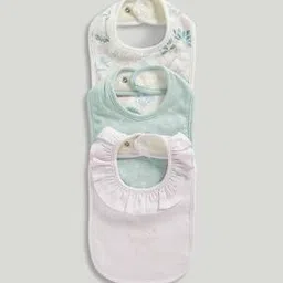 mothercare Infants Pack of 3 Cotton Newborn Bibs-picture-10