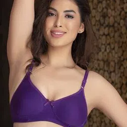 clovia Smoothie Non-Padded Non-Wired Full Coverage Bra in Purple - Cotton Rich-picture-18