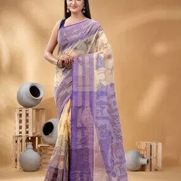 indie picks Graphic Print Taant Cotton Saree-picture-26
