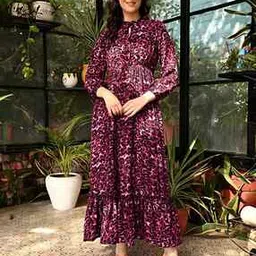 zwerlon x ag Women Animal Print A-Line Dress with Bell Sleeves-picture-32
