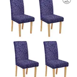 cortina eyelet curtain Pack of 4 Leaf Print Chair Cover-picture-22