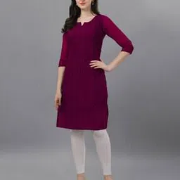 fashion 2 wear Embroidered Straight Kurti with Notched Neckline-picture-31