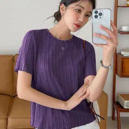 leia Women Regular Fit Textured Top image 1