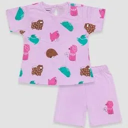 fashion world Infants Graphic Print Top & Shorts Set-picture-16