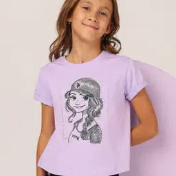 u.s. polo assn. Girls Graphic Print Relaxed Fit Round-Neck T-Shirt-picture-26