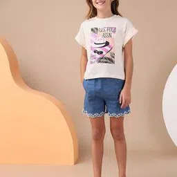 u.s. polo assn. Girls Graphic Print Regular Fit Round-Neck T-Shirt-picture-41