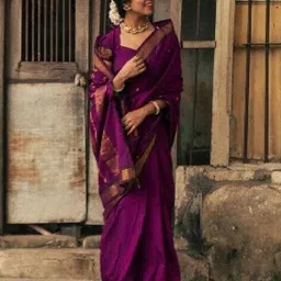 juhi collection Women Saree with Contrast Zari Border image 1