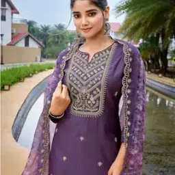royal export x ag Women Embroidered Straight Kurta with Pants & Dupatta-picture-10
