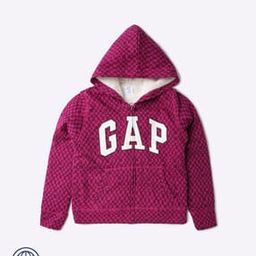 gap kids Checked Zip-Front Hoodie with Split Kangaroo Pockets-picture-5
