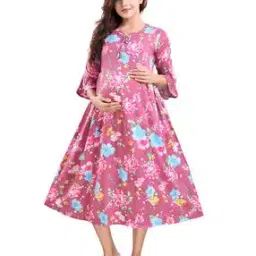 mamma's maternity Floral A-line Dress-picture-51