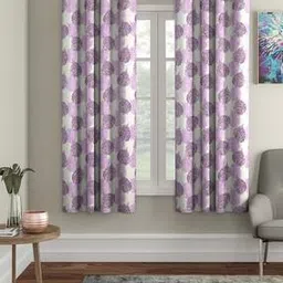 cortina eyelet curtain Set of 2 Leaf Print Decorative Window Curtain-picture-22