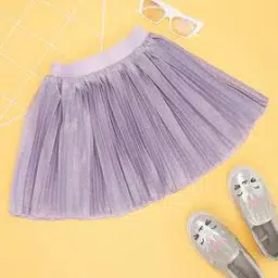 pantaloons junior Girls Metallic & Glitter Flared Skirt-picture-34