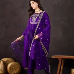 tanuka Women Embroidered Anarkali Kurta Set-picture-25