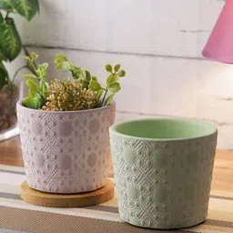 tayhaa Pack of 2 Floral Design Planters-picture-39