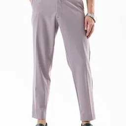 snitch Men Slim Fit Flat-Front Trousers-picture-13