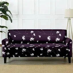 cortina eyelet curtain Floral Print Three Seater Sofa Cover-picture-11