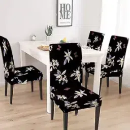 cortina eyelet curtain Pack of 4 Dining Chair Floral Slip Covers-picture-24