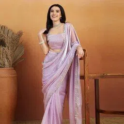 rachna Women Embellished Cutwork Lace Pre-stitched Saree-picture-44
