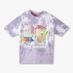 point cove Girls Tie & Dye Loose Fit Cotton Round-Neck T-Shirt-picture-34