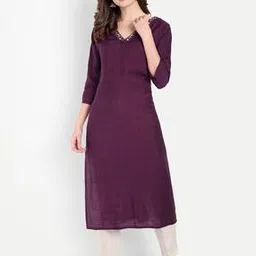 4u fashion Women Straight Kurta with 3/4th Sleeves-picture-39