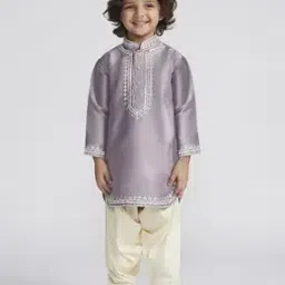 vastramay Boys Embroidered Kurta Pyjama Set-picture-14