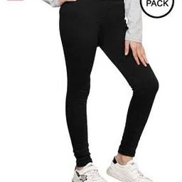 indiweaves Pack of 2 Girls Leggings with Elasticated Waistband-picture-52