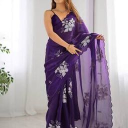 svaraa Women Embroidered Saree with Contrast Border-picture-42