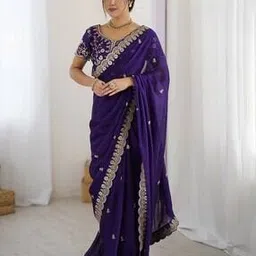 ri-wah Women Embellished Design Cutwork Traditional Saree-picture-44