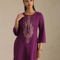 soch Women Embroidered Straight Kurti-picture-7