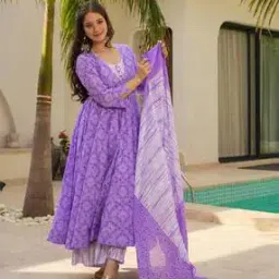 svaraa Women Floral Anarkali Kurta Set-picture-16