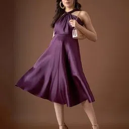 mabish by sonal jain Women Criss-Cross Neck Fit & Flare Dress-picture-28