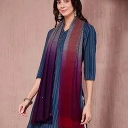 fabindia Women Ombre-Dyed Stole with Frayed Hem-picture-33