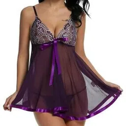 samvar Women Lace Babydoll Nightie-picture-34