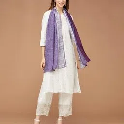 fabindia Women Polka-Dot Print Silk Stole-picture-47