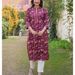 vbuyz Women Floral Print Straight Kurti-picture-11