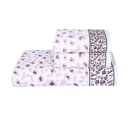 rangoli Cotton Leopard Bath Towel Set of 3 image 1