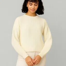 nobarr Women Knitted Pullover with Ribbed Hems-picture-15