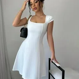 hivora Women Skater Dress with Square-Neck-picture-30