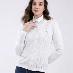 monte carlo Women Button-Down Cardigan with Ribbed Hem-picture-49